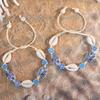 1011 Ocean Resort Wind Starfish Shell Bracelet, Daisy Rainbow Print Hand Rope Tide