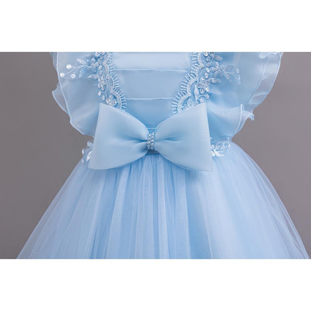 Children's Mesh Gowns Pom Pom Princess Dresses Medium and Large Children's Dresses Dresses Girls' Weekend Costumes  Girl's Favourite Dress