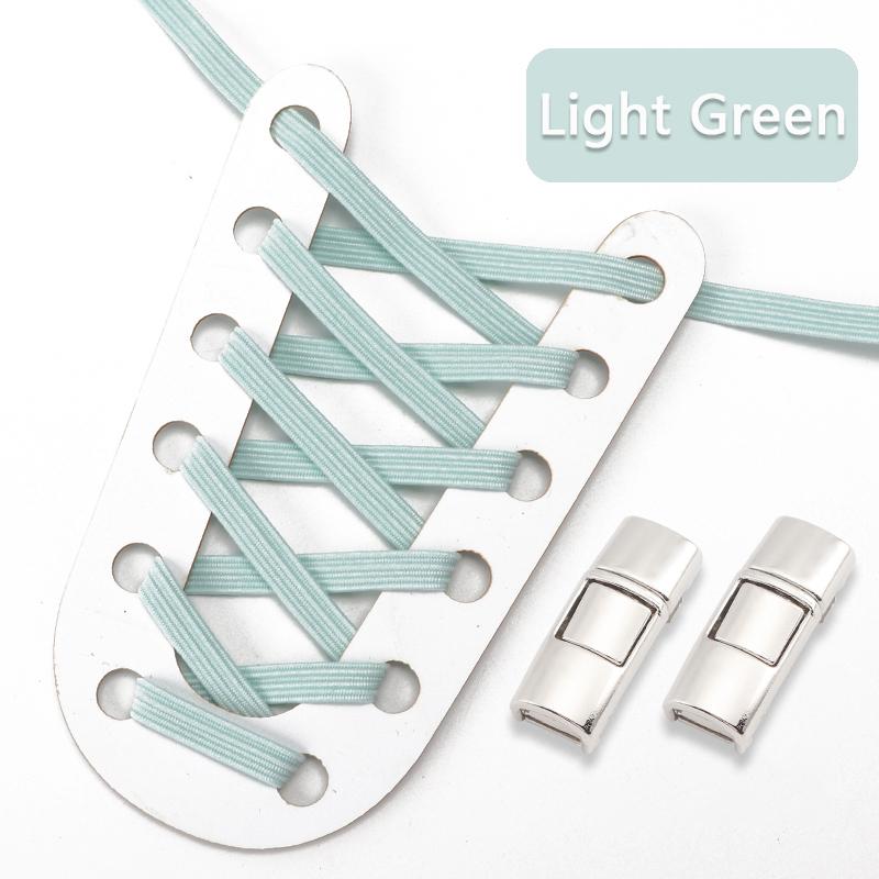 No Tie Shoe Laces For Sneakers Elastic Shoelaces Metal Press Lock Men and Women Lazy Shoes Lace Rubber Band Shoestring 1 Pair
