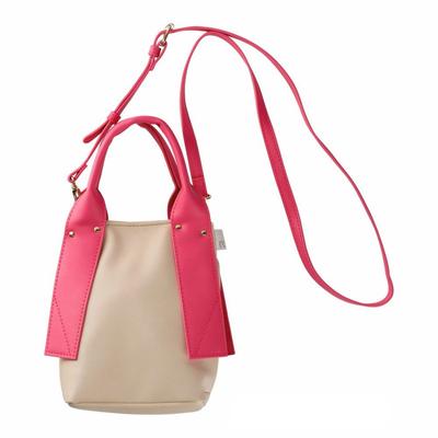 0656 Crossbody Shoulder Mini Tote Bag Baby Lou Point Handle BR [Routeto] POINT-handle (01 Beige)