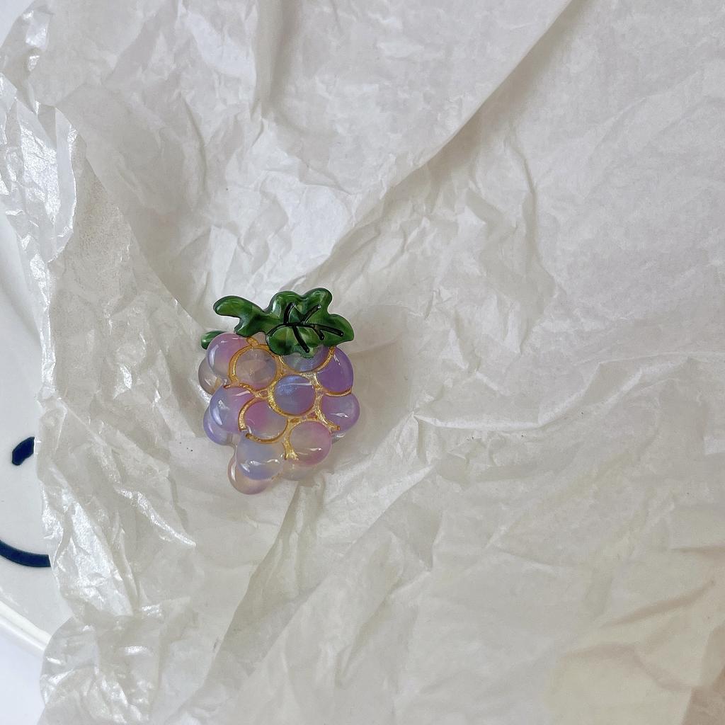 Cartoon Fruit Grabber Cute Strawberry Lemon Cherry  Acetate Hair Clip  Grape Bangs Crushed Hair Clip  Top Clip Hair Accessory