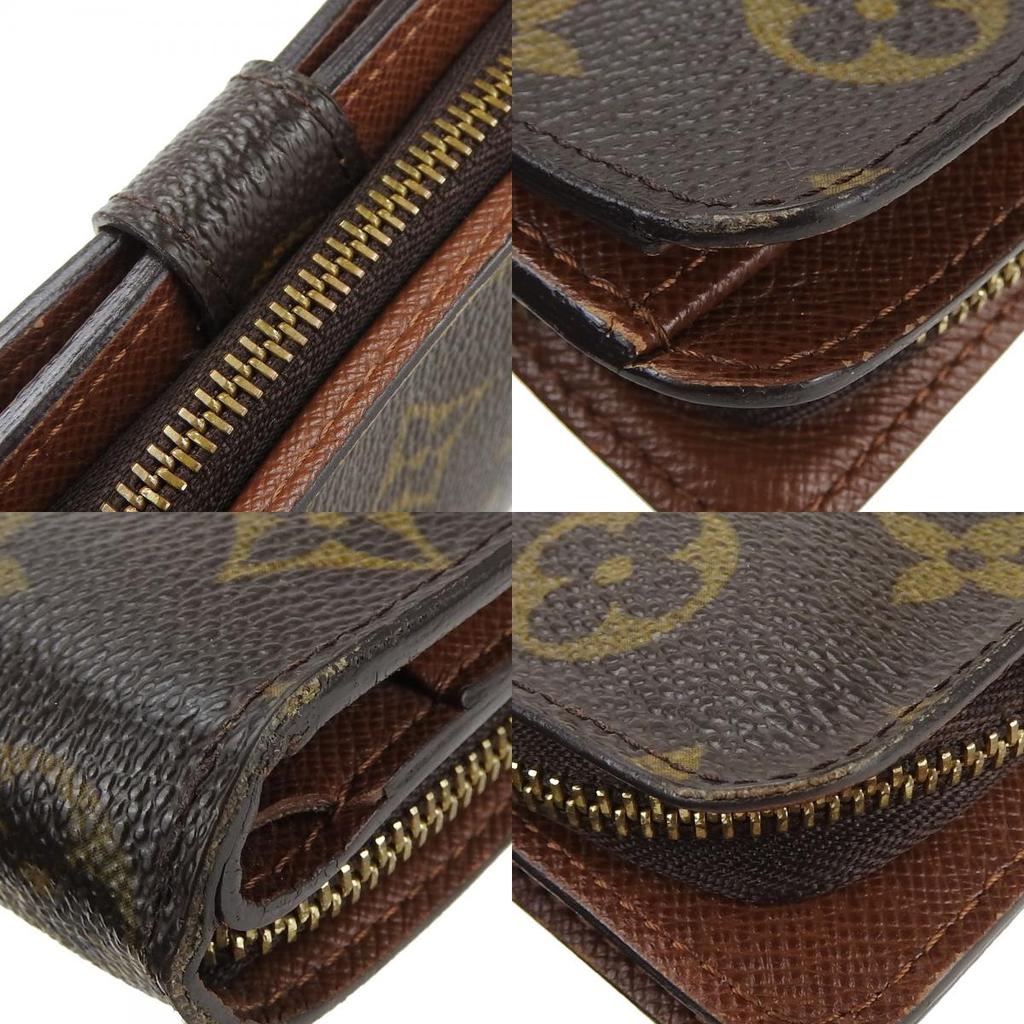 Gebrauchte LOUIS VUITTON Bifold Geldbörse Kompakter Reißverschluss M61667 Monogramm Braun Braun Alltagstauglich