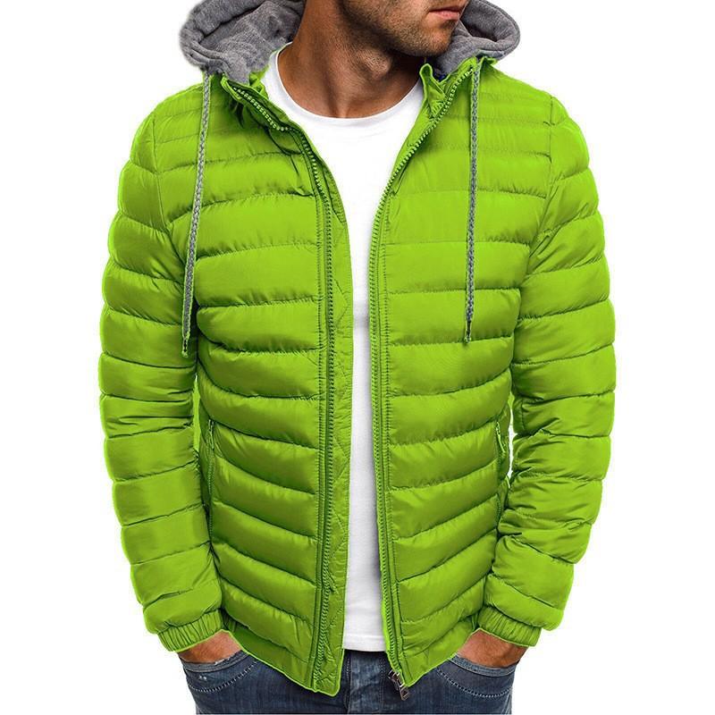 Men's Hooded Cardigan Stylish Simple Cotton Jacket Large Size Warm Winter Jacket