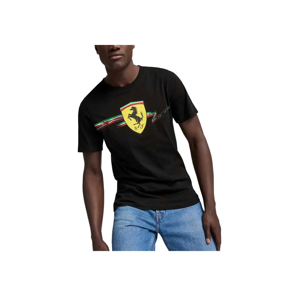 Puma Ferrari Racing Series Fashion Casual Breathable Short Sleeve T-Shirt Men Tops Black 627055-01