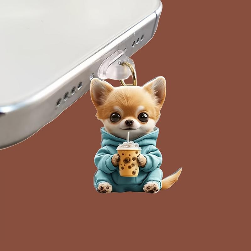 Cute 2D Cat Phone Anti Dust Cap Charge Port Plug For IPhone Type C Dust Protection Stopper Accessorie