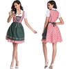 Elegant Women Oktoberfest Dress With Bavarian Dirndl Costume And Puff Sleeves