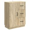 Sideboard In Sonoma Oak Finish 66 X 34.5 X 87 Cm Engineered Wood