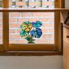 Green Plant Turtle-back Leaves Glass Window Beautification and Decoration, Static Electricity Window Stickers