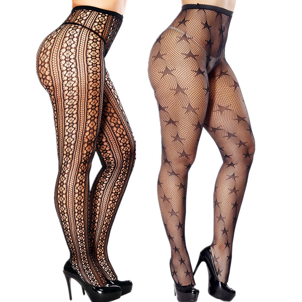 2 Paar Übergröße Netzstrümpfe Damen Sexy Dessous Damen Erotische Dessous Sex Bodystocking Große Größe Netz Damen Strumpfhose