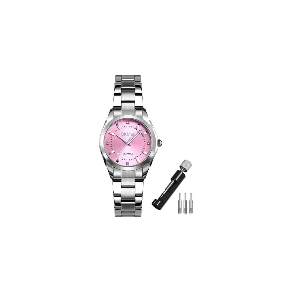 Elegant Women s Analog Quartz Watch Silver Stainless Steel Waterproof Classic Casual Simple Design