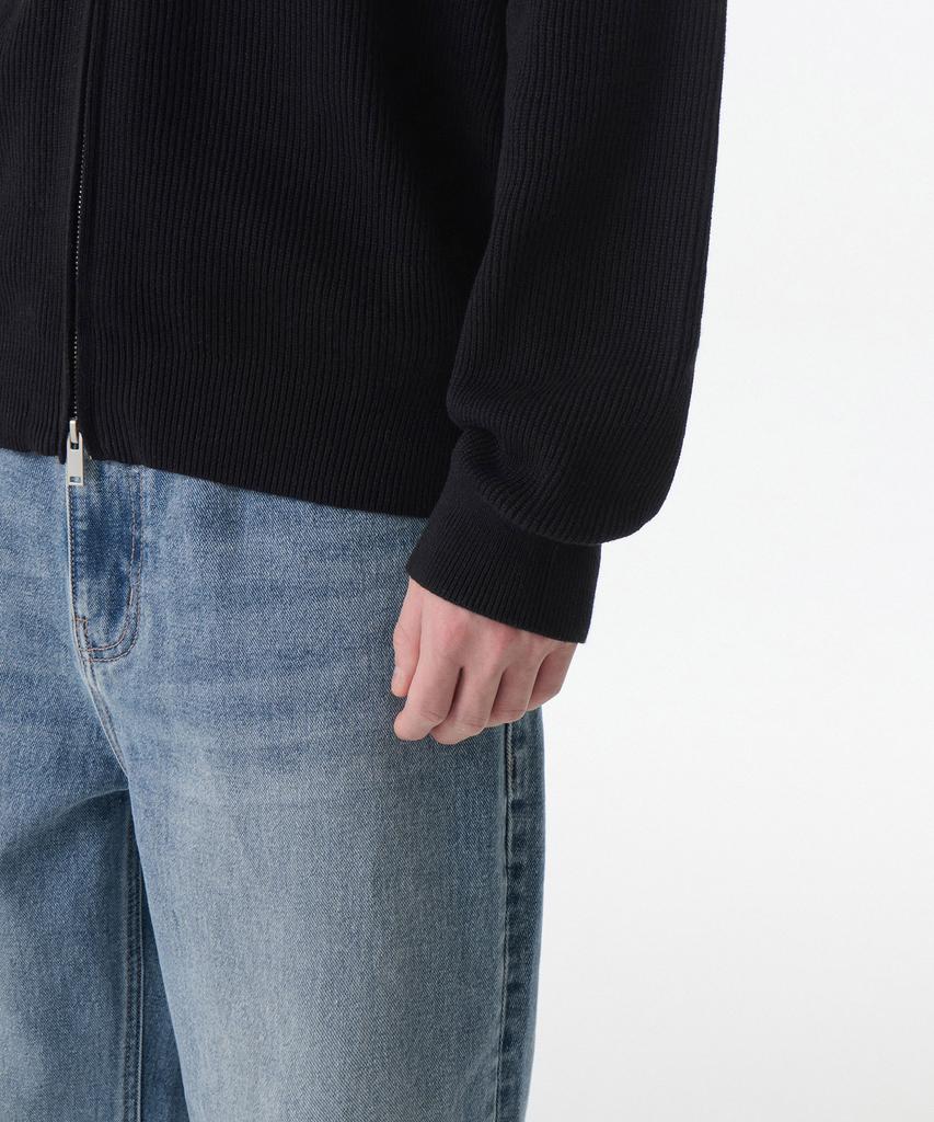 MUSINSA STANDARD Cotton High-Neck Zip-Up [Black]