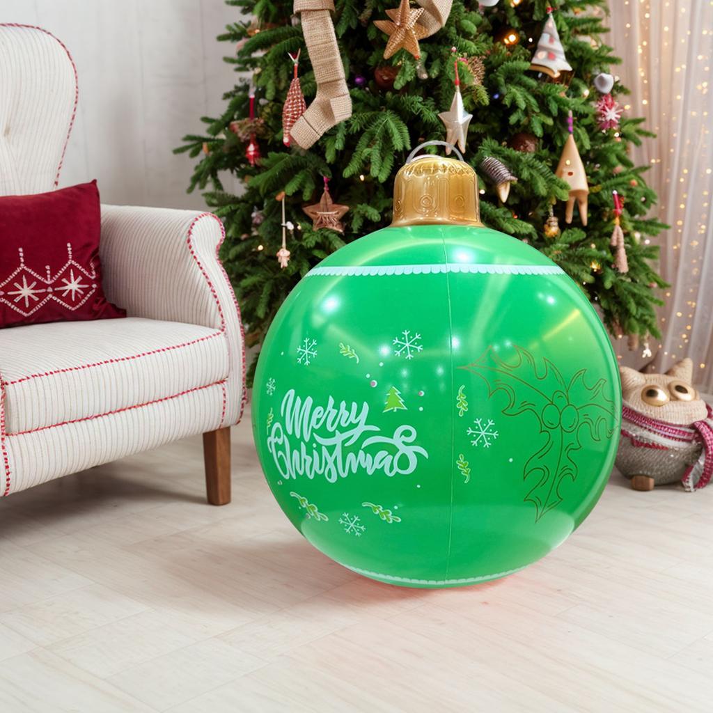 Inflatable Christmas Balloon Weather Resistant Decorated Ball Holiday Ornament for Outdoor Indoor Holiday Yard Lawn Porch Decor