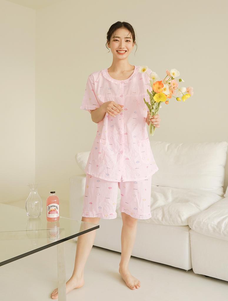 PALAN Pastel Bear Cotton Pajama Set