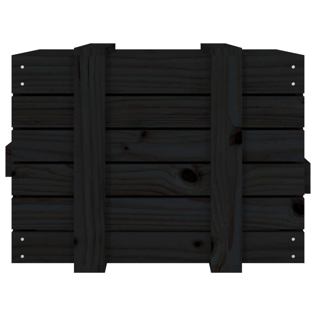 Vidaxl Storage Chest, Black, 58X40.5X42 Cm, Solid Pine