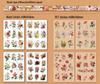 Retro Floral Imprint Greeting Journal Gift Box with English Stickers