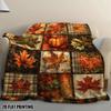 1 Stück Gemütliche Flanelldecke, Warmer Thanksgiving Herbstlaubdruck - Ideal für Bett, Sofa, Stuhl und Bürogebrauch - Perfekter Komfort für alle Jahreszeiten