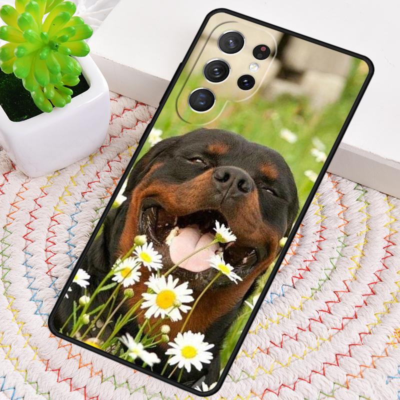 Cute Rottweiler Dog soft Phone Case for Samsung Galaxy note 10 pro S26 Ultra S23 S24 FE S25 S21 S22 PLUS shockproof Cove