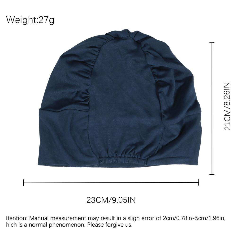 Silk Cotton Headscarf Cap With Elastic Fit For Casual Daily Wear