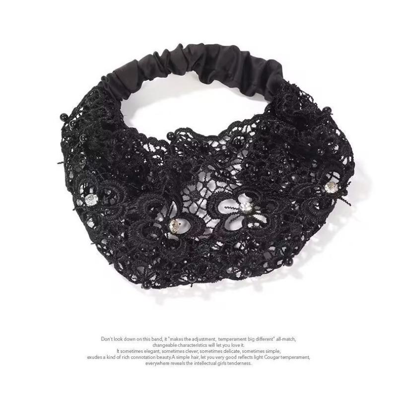 1PC Bead Rhinestone Headband Women Tie Hair Wide Edge White Hair Headband Daily Wear Korean Headband Headband Headgear Headgear