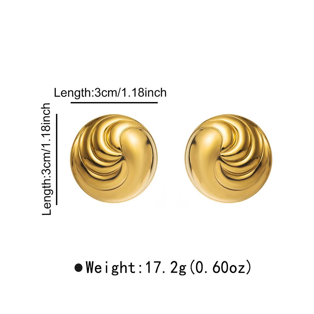 French Retro Geometric Stainless Steel Earrings Women's Exaggerated Titanium Steel Stud Earrings Fashionable Jewelry Accessories