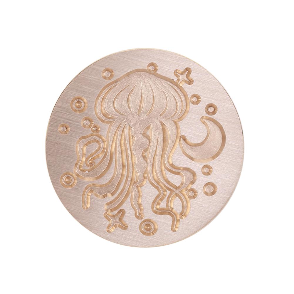 25mm Retro Round Marine Seal Wax Seal Stamp Head DIY Envelopes Stamps Replace Heads For Wedding Invitation Signature Kids Toy