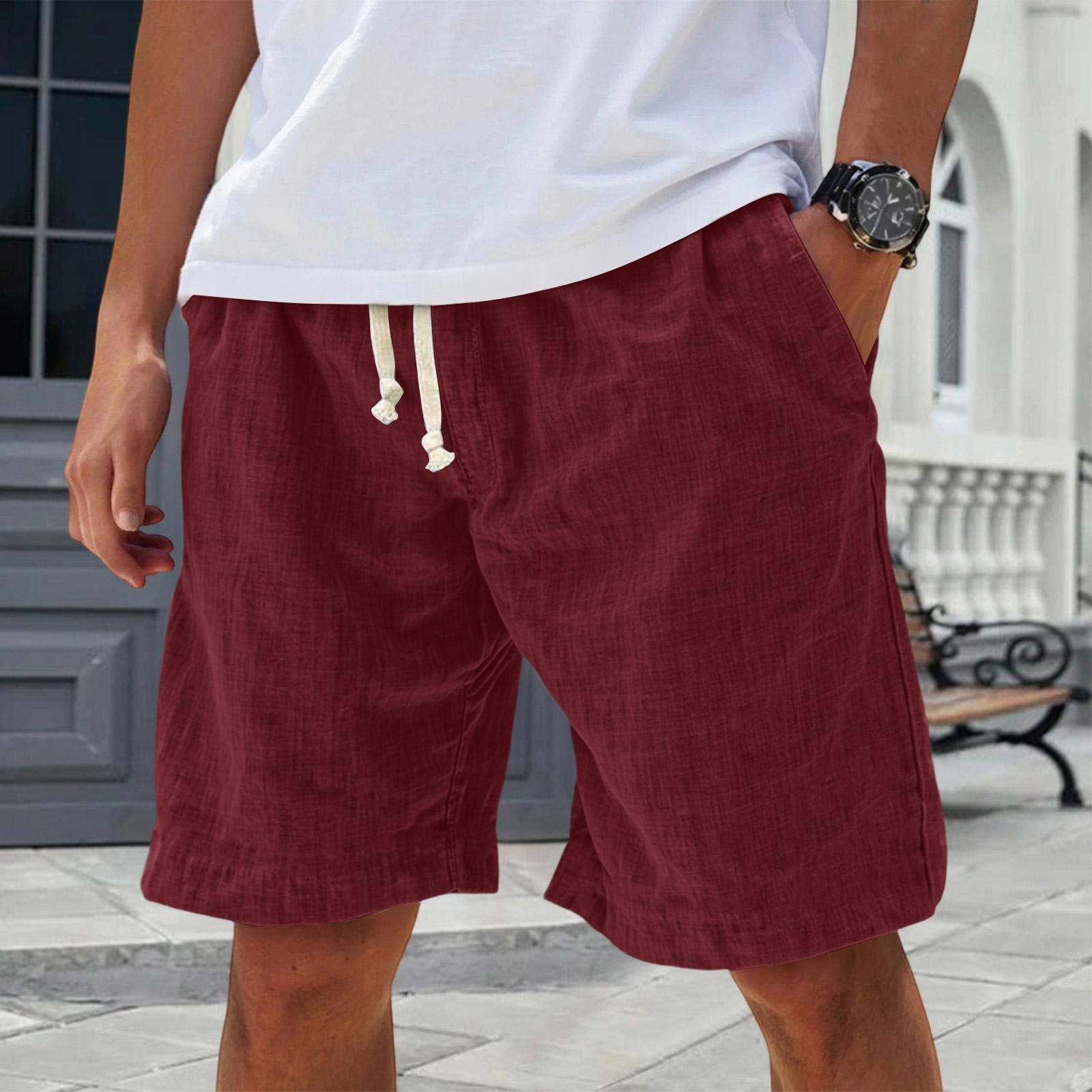 

Men s -Color Casual Shorts | Elastic Drawstring Waist Fashion Shorts For Daily Wear XL