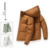 Men's Plus Size Winter Hooded Puffer Jacket - Cotton, Loose, Solid Color, Warm Outerwear