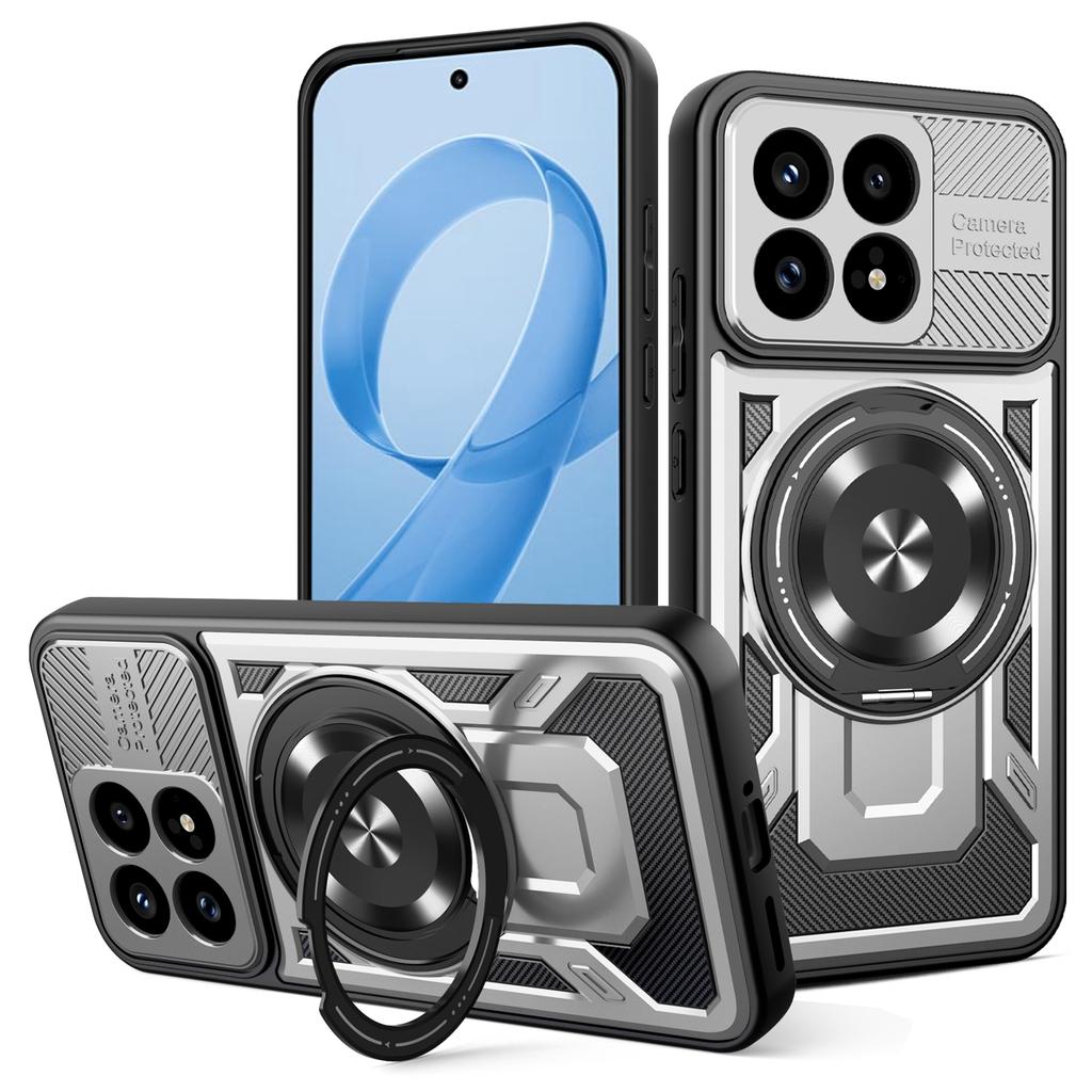 For Xiaomi Poco F8 Pro / Redmi K90 5G Magnetic Case Rotating Kickstand TPU + PC Phone Cover