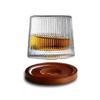 200ML Rotatable Whiskey Glass Cup Old Fashioned Wine Glass with Wooden Base Scotland Bar Party Whiskey Wine Glassware Tool