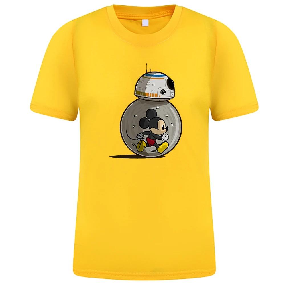 Běžecké tričko s potiskem Mickey Mouse pro muže Disney Star Wars Zábavné tričko Letní bavlněný top Harajuku móda Pánské tričko