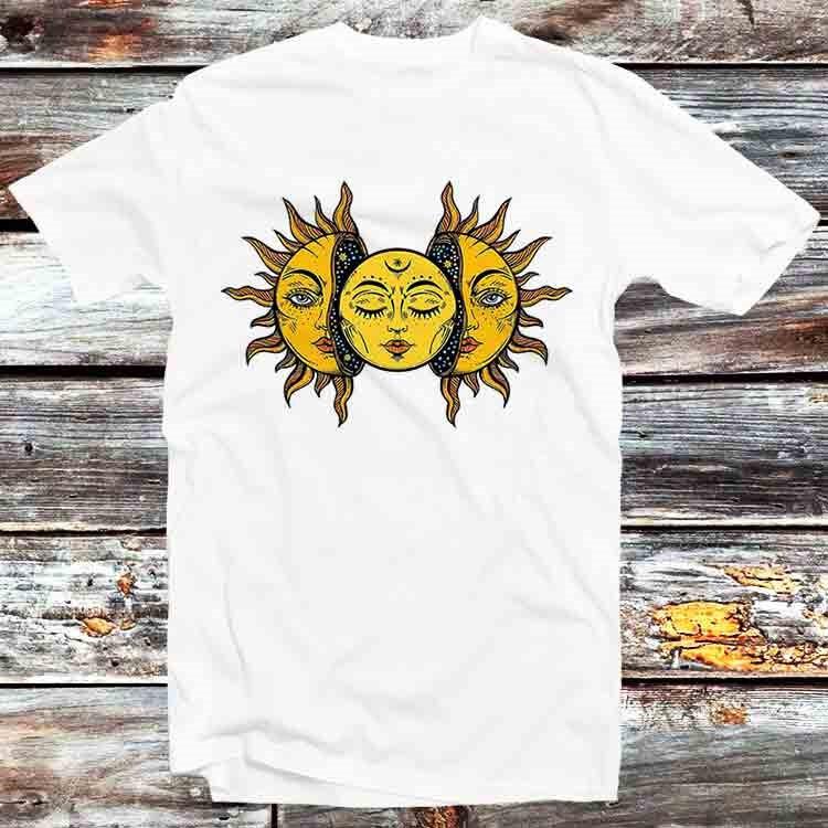

Moon Inside of The Sun Tarot Psychedelic T Shirt B836 L