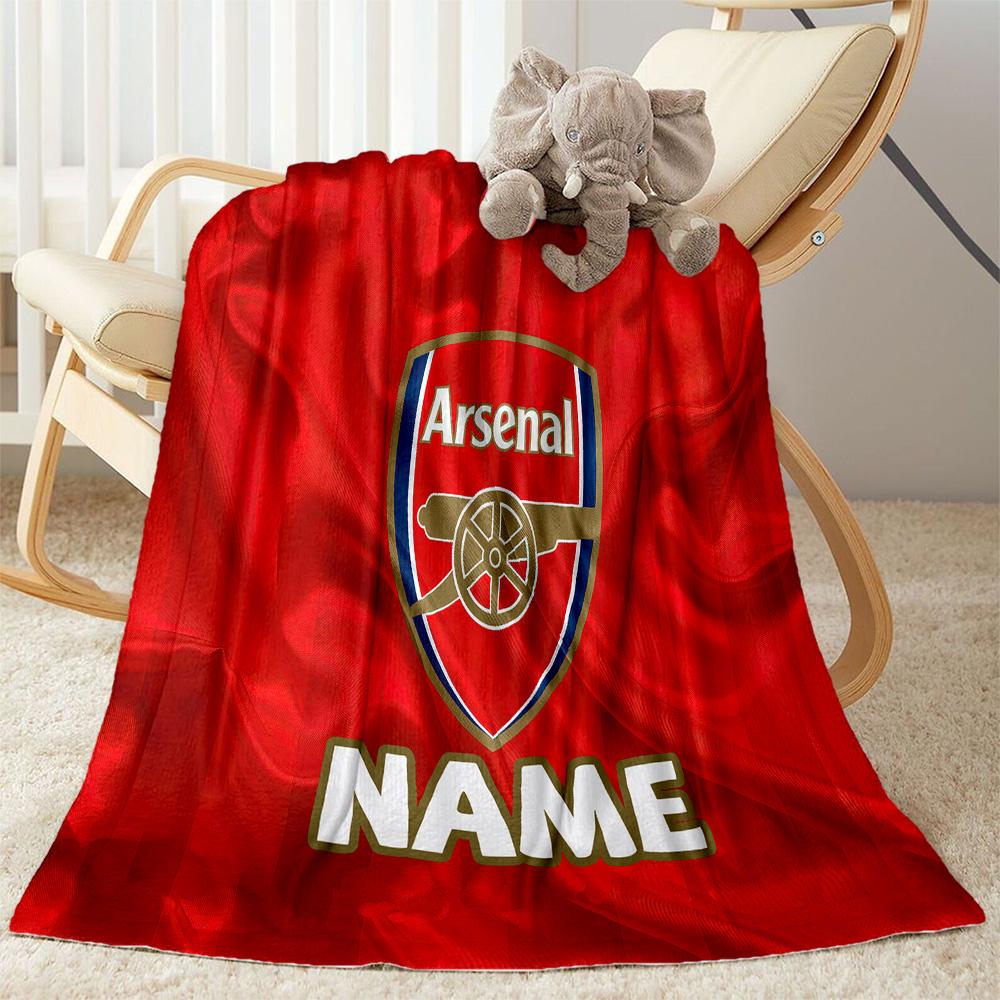 Arsenal Fan Art Personalized Text Blanket Gift Personalized Blanket Ultra-Soft Throw For Home Decor Office Bedding Seaside Four Seasons Universal