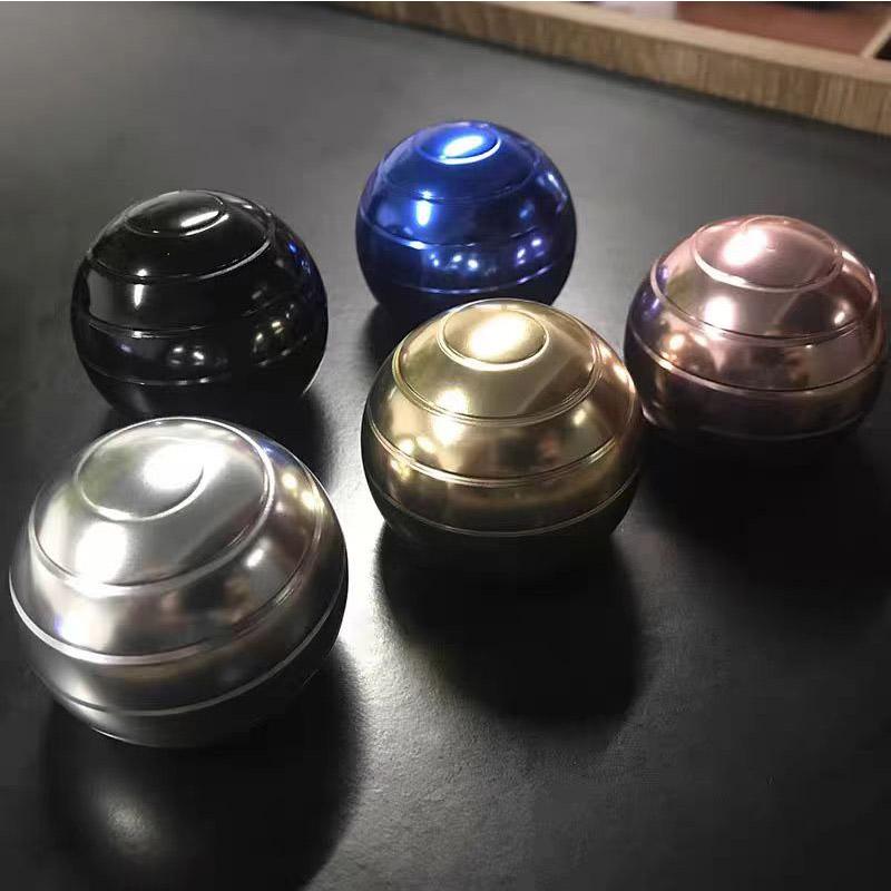 Kinetic Desk Toy Spinner Optical Illusion Metal Fidget Spinning Ball Large Size ADHD Anxiety Stress Relief Toys For Adults Kids
