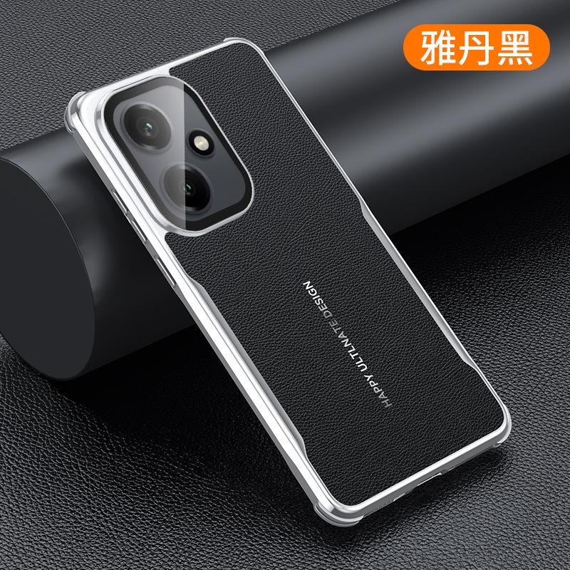 Applicable To Honor 111pro Mobile Phone Case Plain Leather Lens Holder Honor 111 All-inclusive Anti-drop New Protective Cover Tide