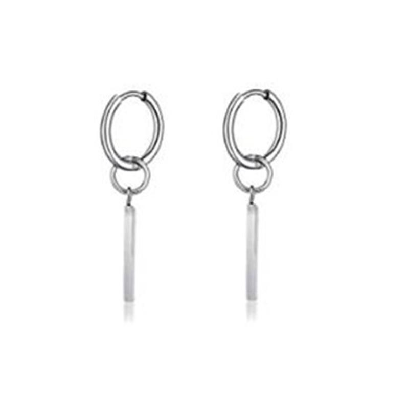 1 Pair Different Types Shape Unisex Silver Color Stainless Steel Piercing Earring For Women Men Punk Gothic Barbell Earring