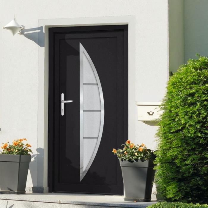 VidaXL Porte d'entrée anthracite 88x200 cm PVC 3187873