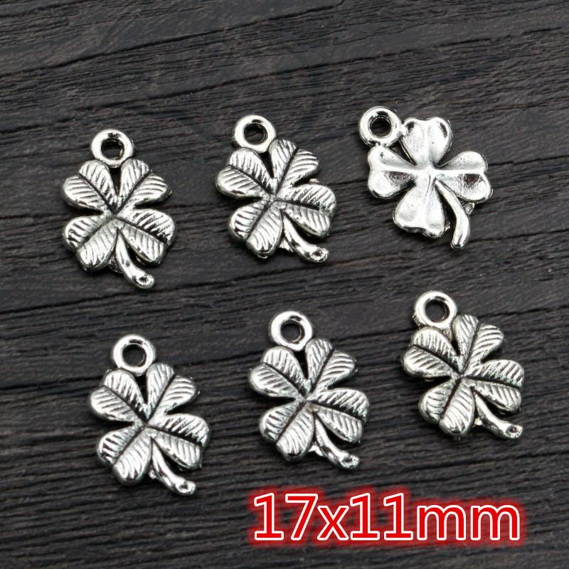40pcs 3-Styles Bronze Antique Silver Plated Clover Leaf Handmade Charms Pendant:DIY for bracelet necklace