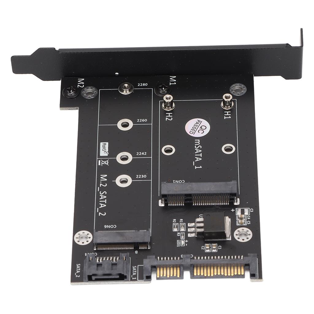 SATA Adapter 2 In 1 MSATA M2 NGFF SSD To Dual Port SATA3 Converter with SATA Cable Screws Stud for 2230 2242 2260 2280