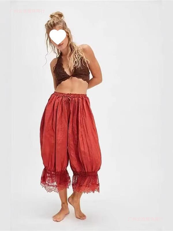 2026 European Spring Women's Lace Tie-up Pajama Shorts – Comfortable & Skin-friendly