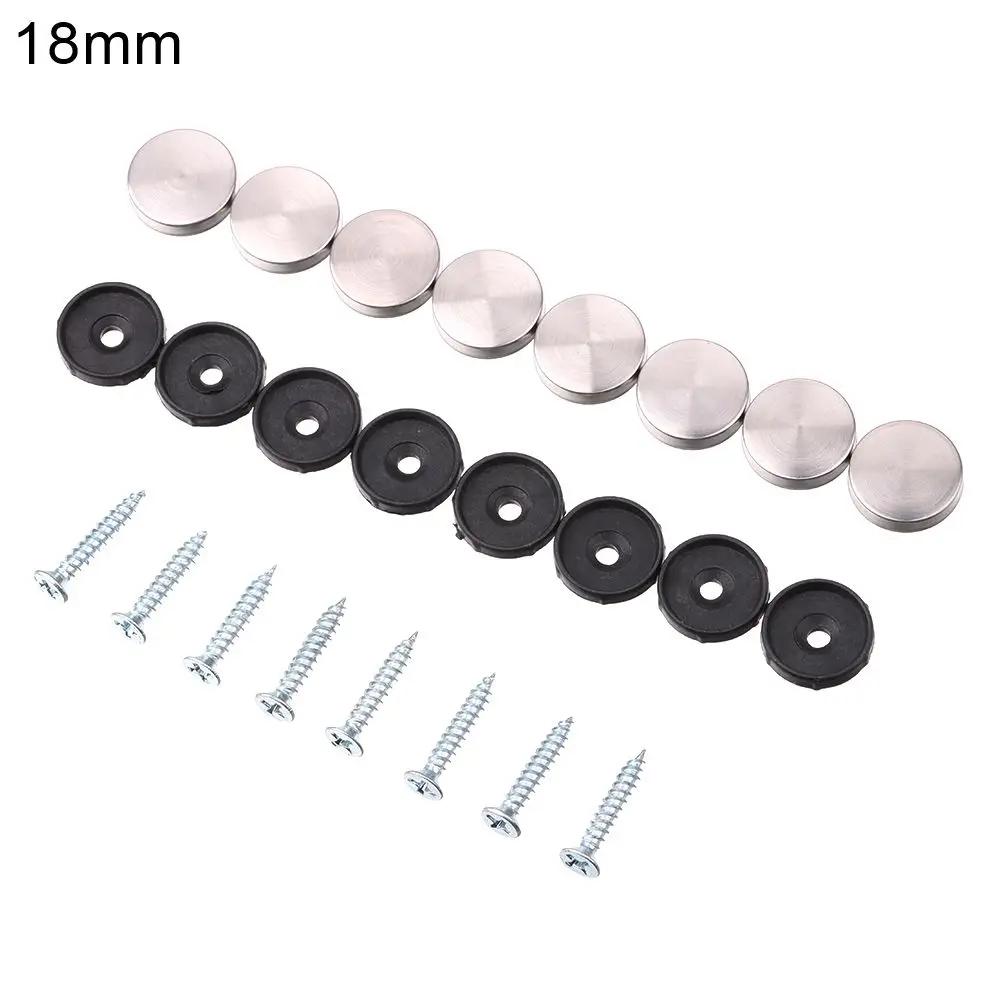 8 Sets Edelstahl Spiegelbefestigungsschraube Dekorationskappe Abdeckung Werbeschraube Nagel Schraube Dekorationskappe Möbelbeschläge