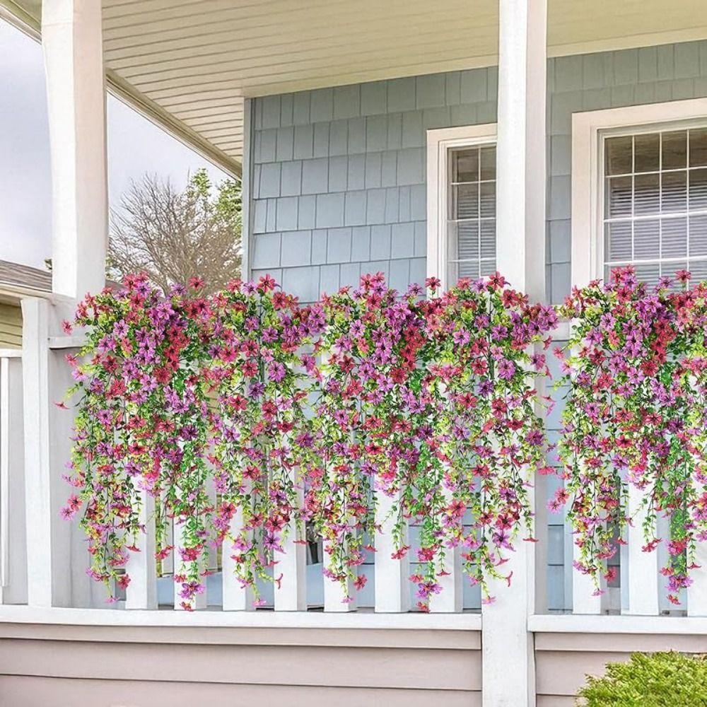 Multicolor Violet Artificial Flower Green Eucalyptus DIY Accessories Simulation Flower Vine Hanging Decoration Photo Props
