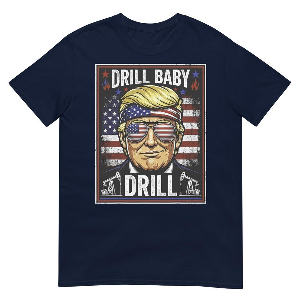 Drill Baby Drill Funny Trump Retro TShirt S