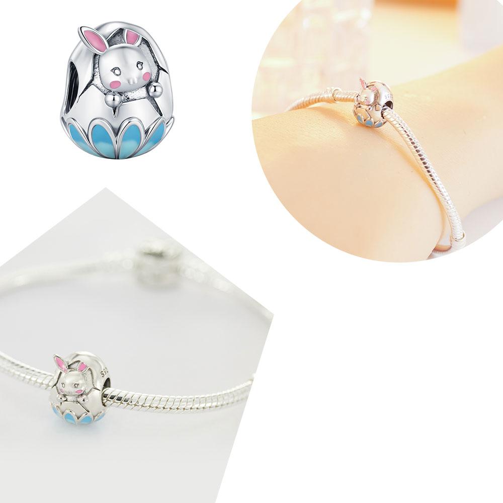 Copper Easter Egg Bead Fit 3Mm Bracelet Diy Fashion Elegant Jewelry Fine Charm Love Cute Easter Gift Fine