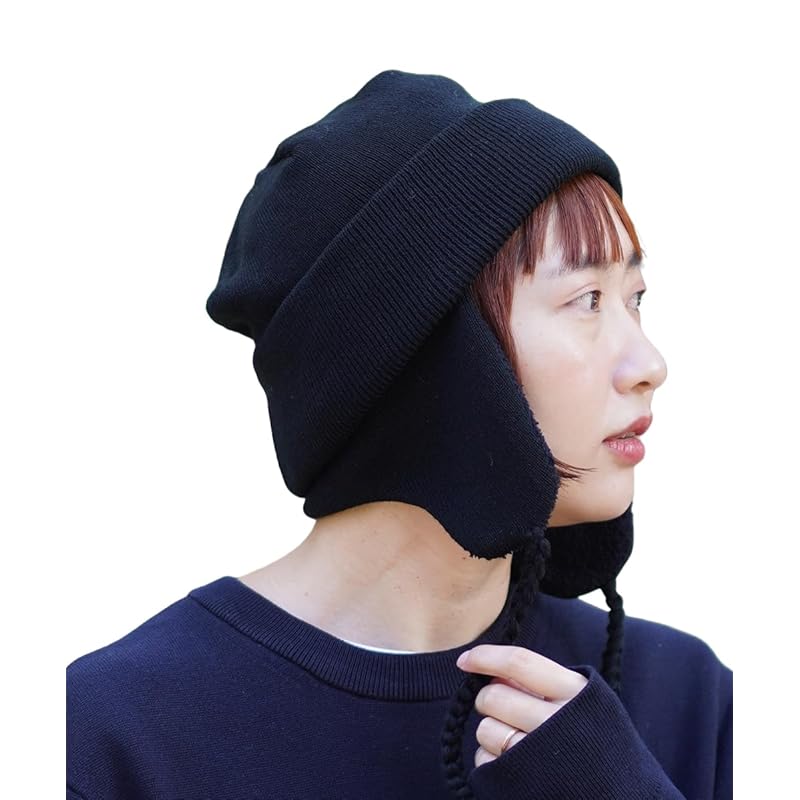 

[Nakota] ear cover flight knit watch with ears knit cap knit hat hat men s ladies large size deep warm Heat retention Cold protection winter outdoor