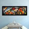 Kitchen Themed Wall Art Decor Canvas Painting Fish and Seafood Posters and Prints Pictures for Dining Room Cuadros No Frame