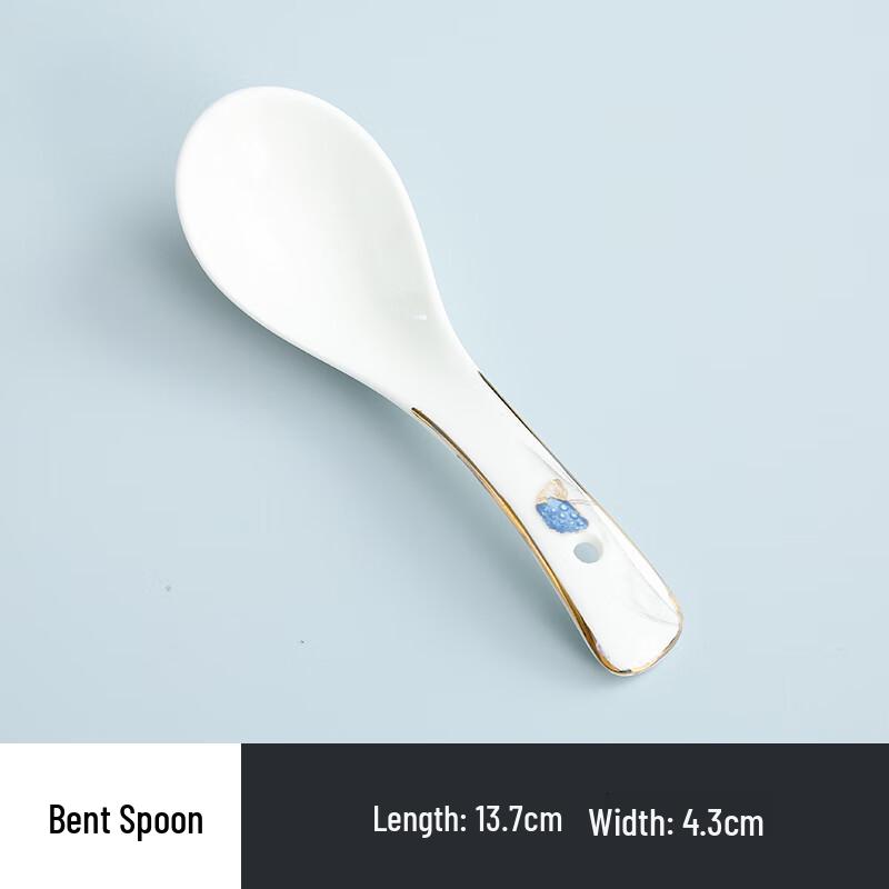 Tian Yajing Gold Rim Blue Flower Ceramic Tableware Set