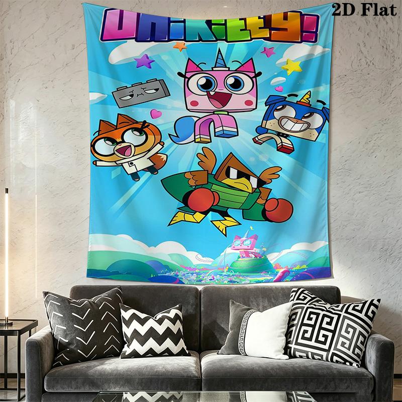 Unikitty Cartoon-inspired Pattern Home Decor Tapestry, Wall Hanging, Decorative RV Wall Cloth.XGT0914215