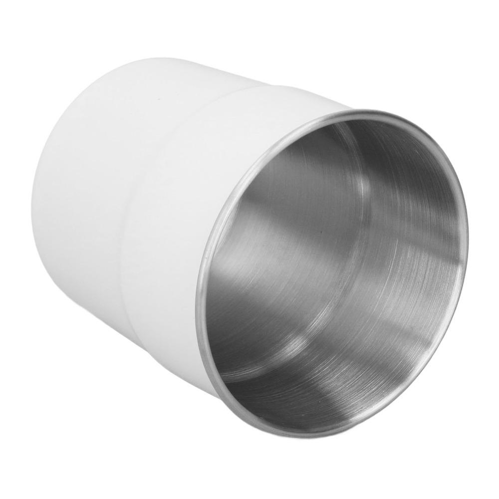 

320ml Capacity Double Wall Cup White Coffee Mug Small Size Metal Cup Home Use