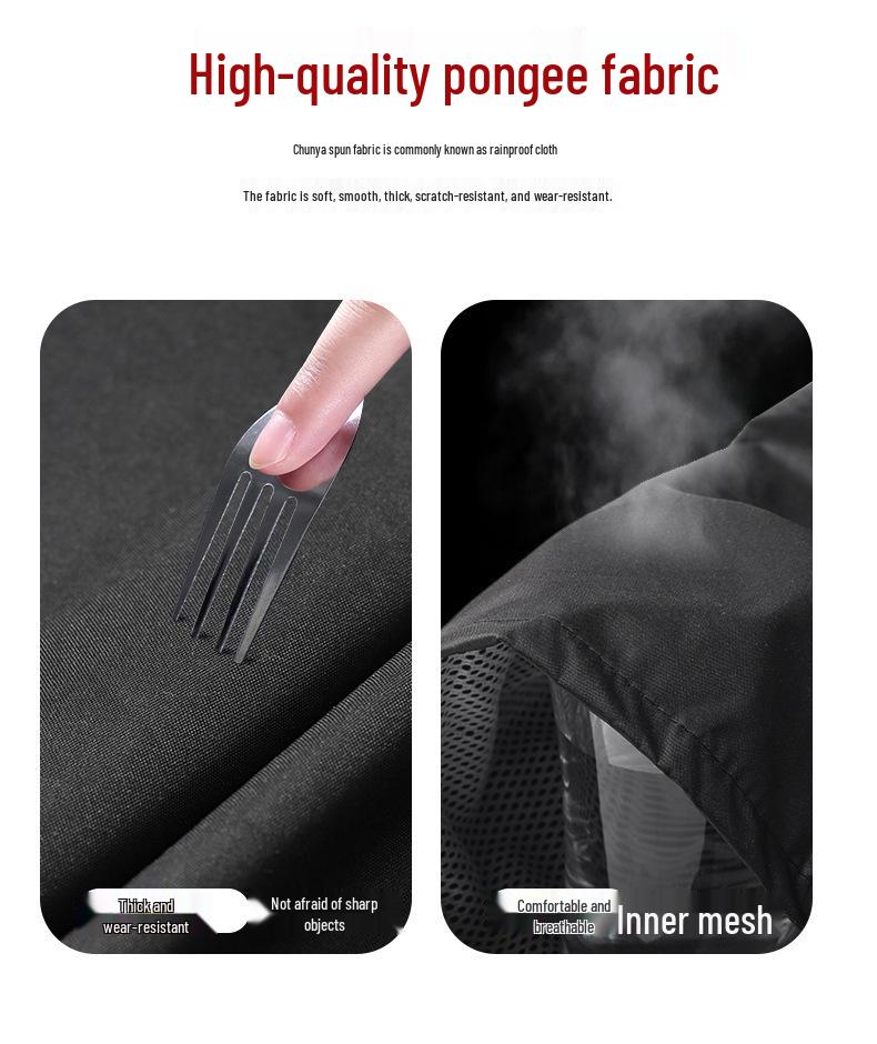 Herren Doppel-Lagen Schwarzer Regenmantel & Hose Set für Pendeln & Arbeit