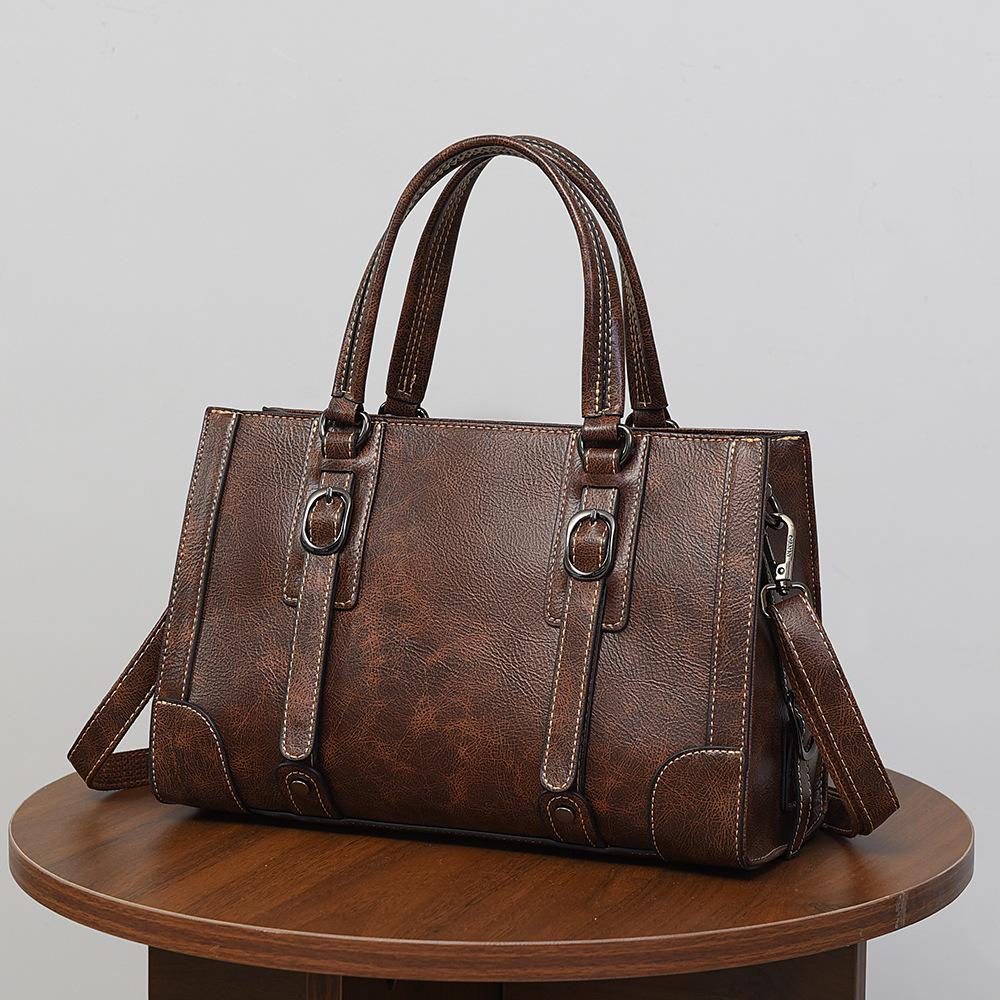 Ladies' Handbag, European and American Retro Fashion Women's Bag, High-end Sense, Large Capacity Tote Bag, Can Be Slung Diagonally